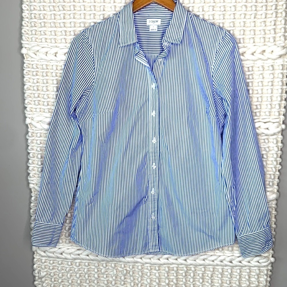 J Crew Striped Fitted Button Down Long Sleeve Shi… - image 3